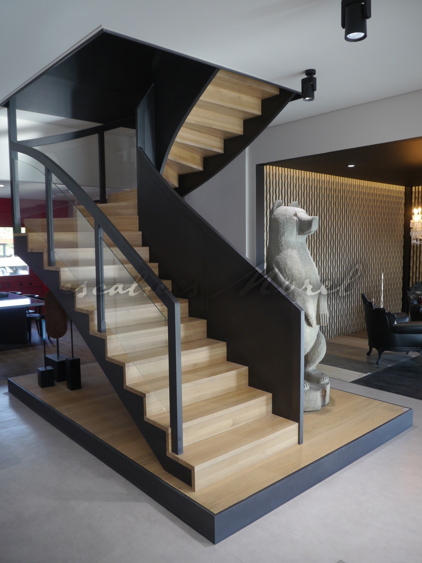 Escalier Contemporain Structure bois CO006 • Escaliers MOREL
